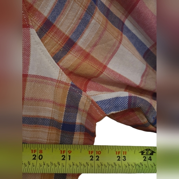 RANK 45 Plaid Western Shirt Snap Button Flannel Cowboy Boho Size L - Picture 7 of 8